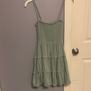 Altar'd State Sage Green Smocked Cami Dress